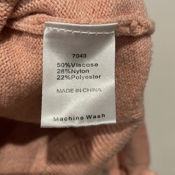 BTFBM Women’s Pink Quarter Button Sweater Ruffled Collar & Sleeves Size Small - Picture 6 of 6